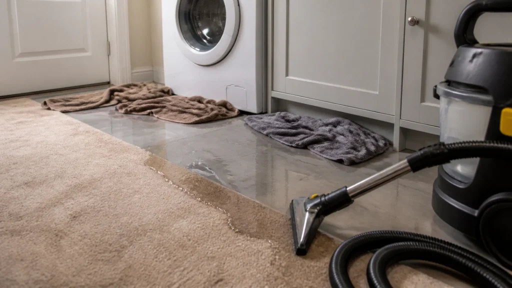 Burst Pipe or Leaking Washing Machine? What to Do About Wet Carpet